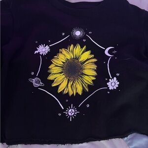 Sunflower Graphic Kids T-Shirt - Black